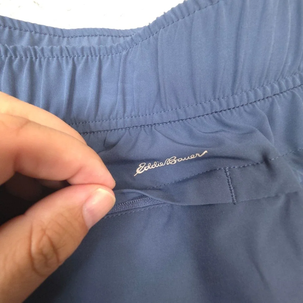 Eddie Bauer Pants Womens XXL Blue Hiking‎ Travel Elastic Waist 42 Straight Leg